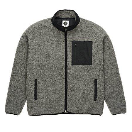Polar Skate Co Teddy Fleece Jacket Grey/Black at BAYSIXTY6