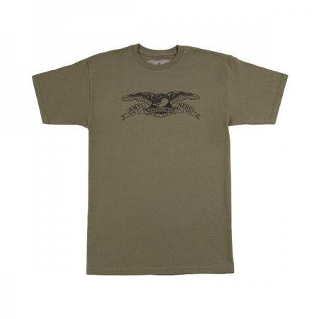 Anti Hero Basic Eagle Military Green/Black T Shirt at BAYSIXTY6 Skate Shop
