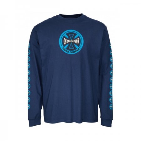 Independent LS T Shirt Hollow Cross Navy at BAYSIXTY6 Skate Shop f