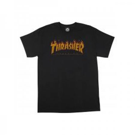 Thrasher T Shirt Flame Halftone Black at BAYSIXTY6 Skate Shop