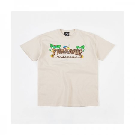 Thrasher Tiki T-Shirt Sand at BAYSIXTY6 Skate Shop