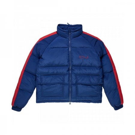 Polar Striped Puffer Jacket Navy Red at BAYSIXTY6 Skate Shop