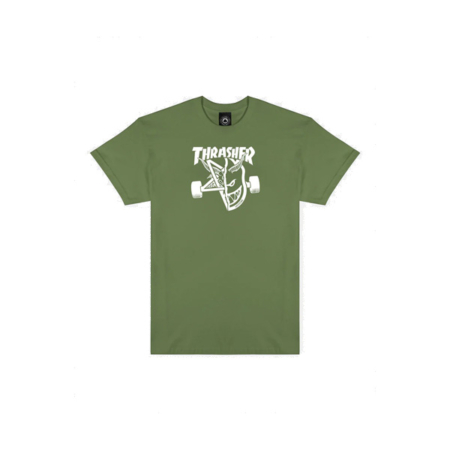 Thrasher x Spitfire T Shirt Thrash & Burn Military Green